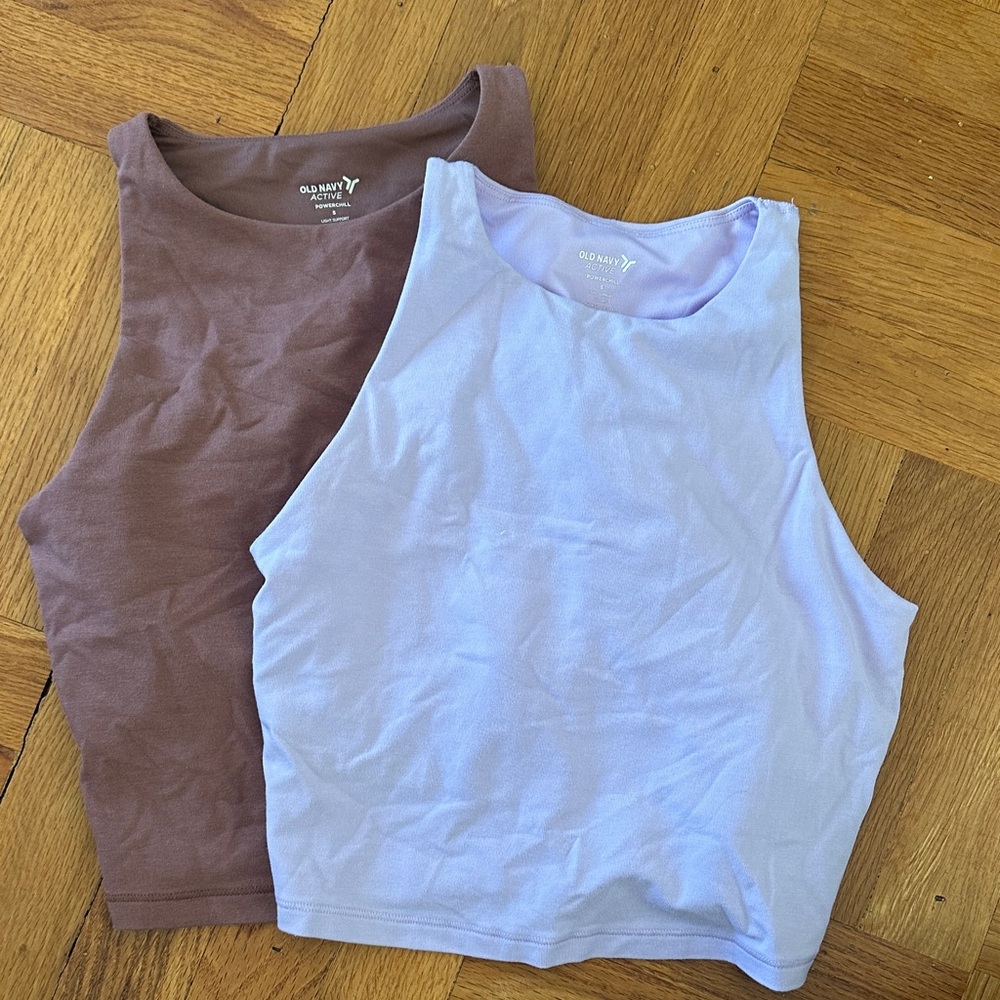 Old Navy Chocolate and Lavender Tank Tops